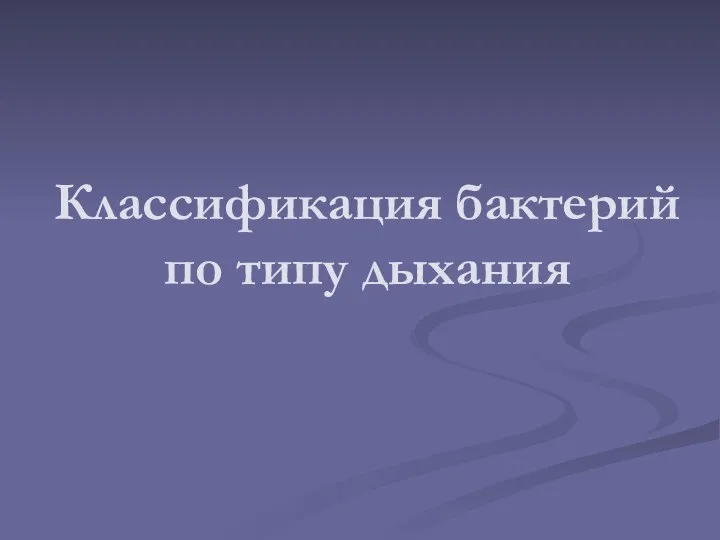 Классификация бактерий по типу дыхания