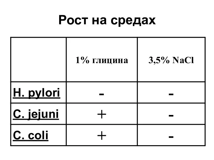 Рост на средах