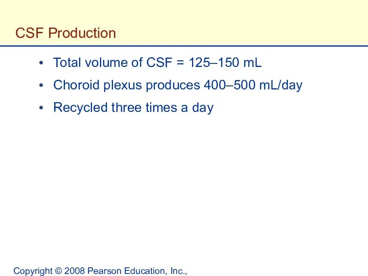 Copyright © 2008 Pearson Education, Inc., publishing as Benjamin Cummings. CSF