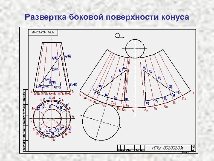 Развертка боковой поверхности конуса