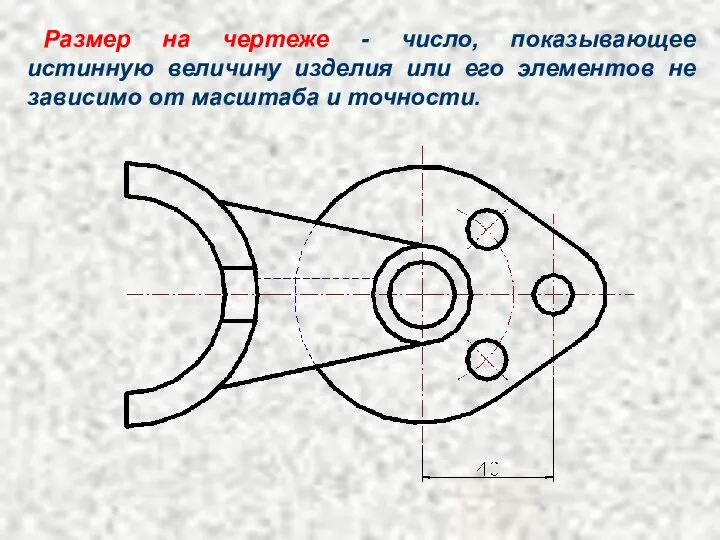Размер на чертеже - число, показывающее истинную величину изделия или его