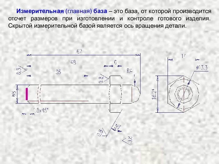 Измерительная (главная) база – это база, от которой производится отсчет размеров