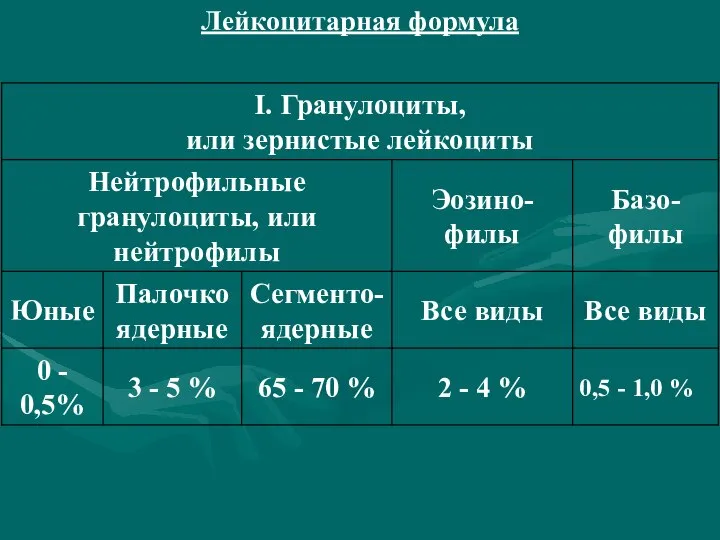 Лейкоцитарная формула