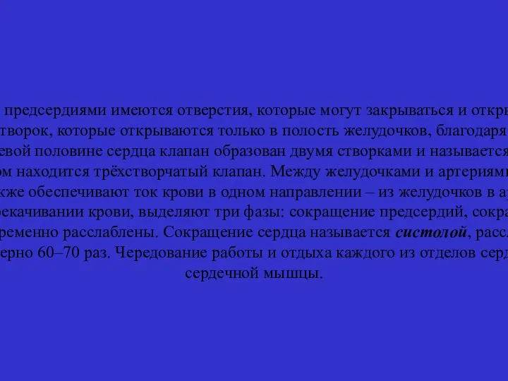 На границе между желудочками и предсердиями имеются отверстия, которые могут закрываться