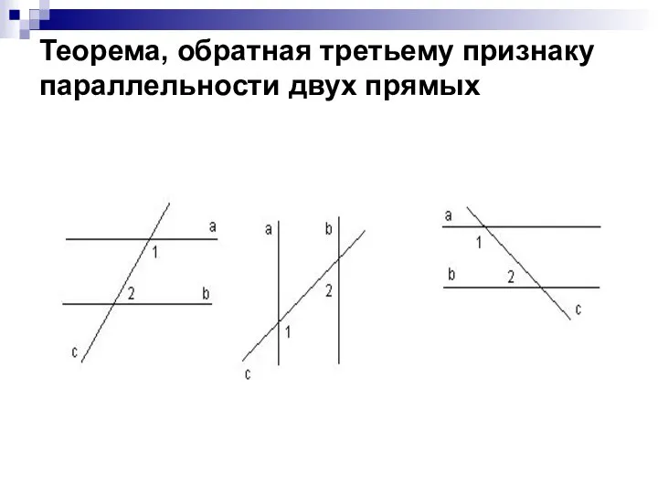 Теорема, обратная третьему признаку параллельности двух прямых