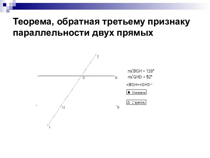 Теорема, обратная третьему признаку параллельности двух прямых