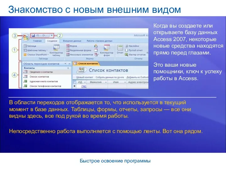 Быстрое освоение программы Знакомство с новым внешним видом Когда вы создаете