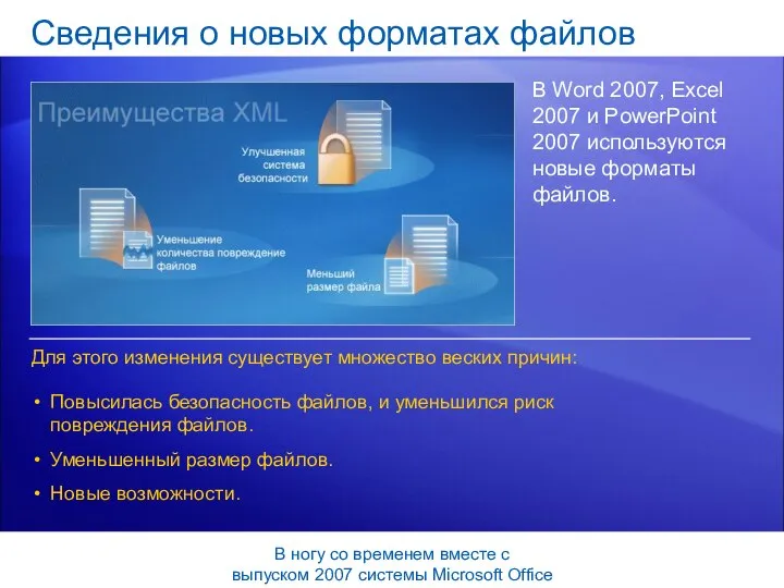 Сведения о новых форматах файлов В Word 2007, Excel 2007 и