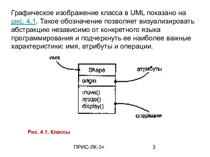 ПРИС-ЛК-3+ Графическое изображение класса в UML показано на рис. 4.1. Такое