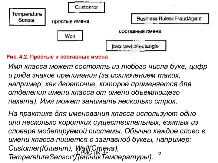 ПРИС-ЛК-3+ Рис. 4.2. Простые и составные имена Имя класса может состоять