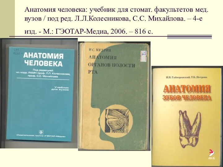 Анатомия человека: учебник для стомат. факультетов мед. вузов / под ред.