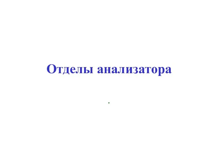 Отделы анализатора .