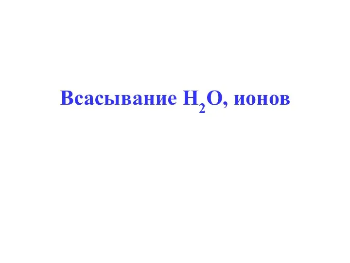 Всасывание Н2О, ионов