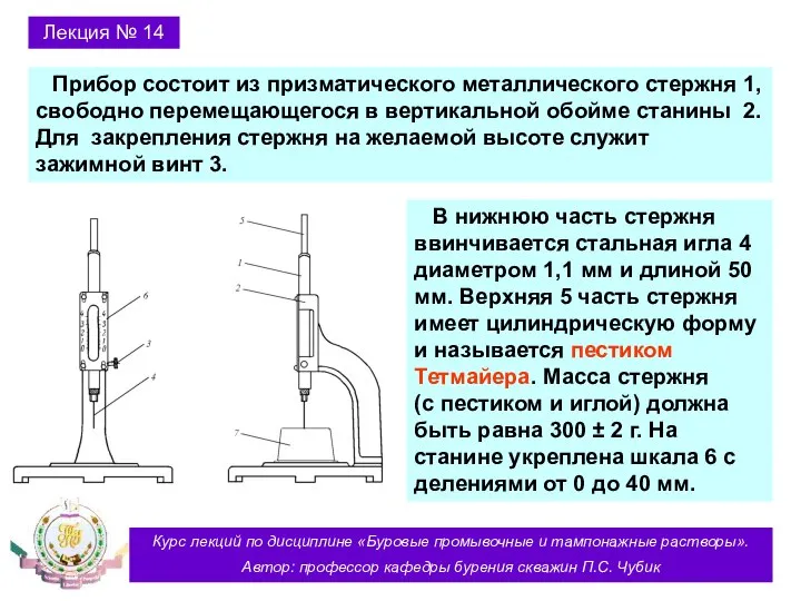 Курс лекций по дисциплине «Буровые промывочные и тампонажные растворы». Автор: профессор