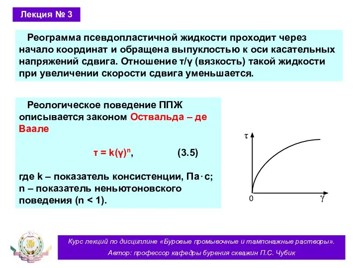 Курс лекций по дисциплине «Буровые промывочные и тампонажные растворы». Автор: профессор