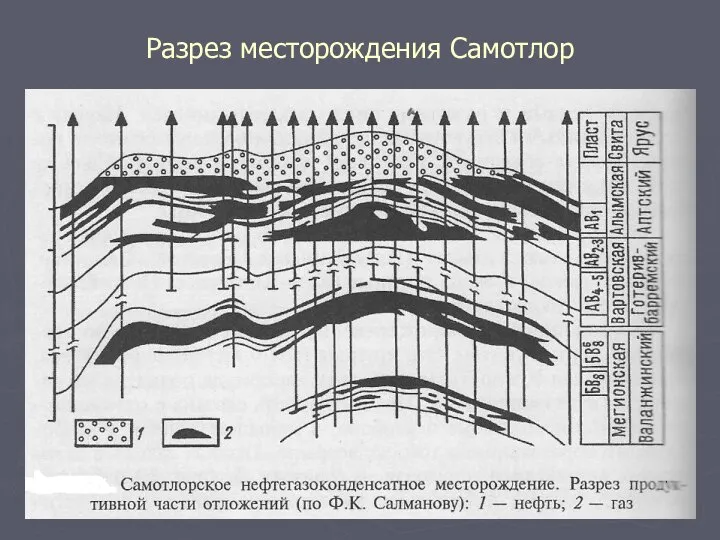 Разрез месторождения Самотлор