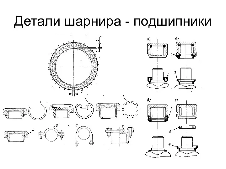 Детали шарнира - подшипники