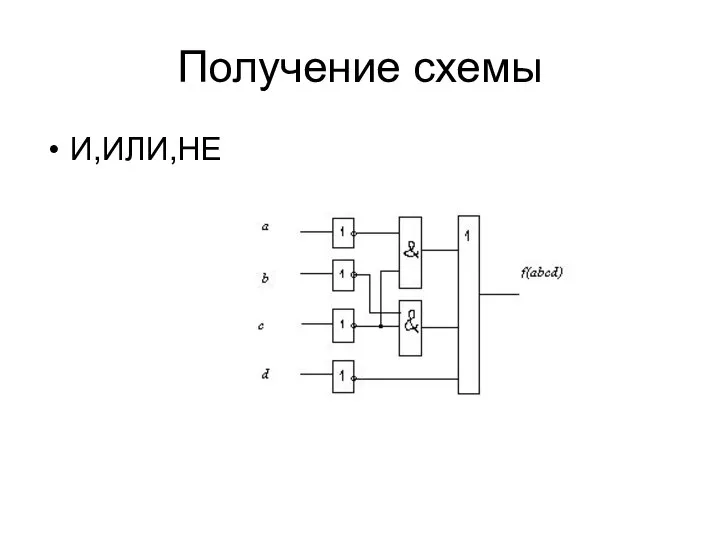 Получение схемы И,ИЛИ,НЕ