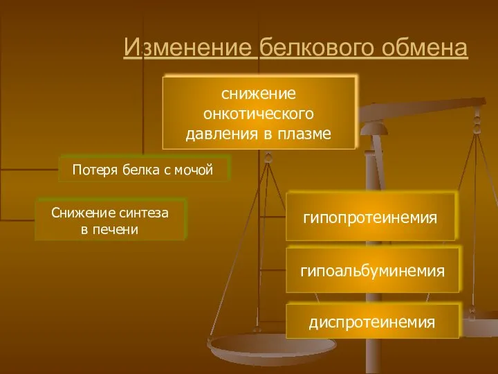 Изменение белкового обмена