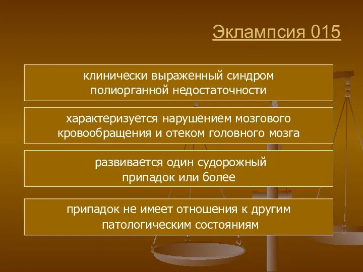 Эклампсия 015 клинически выраженный синдром полиорганной недостаточности характеризуется нарушением мозгового кровообращения