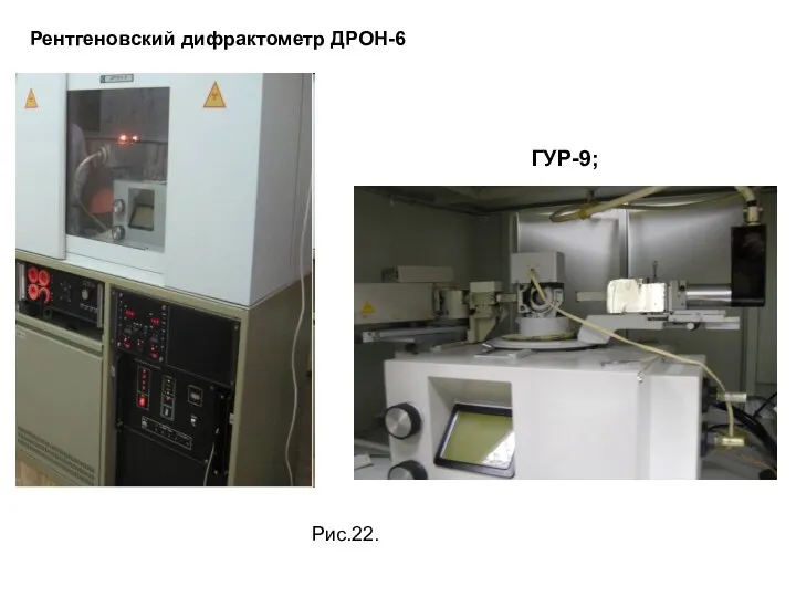 Рентгеновский дифрактометр ДРОН-6 ГУР-9; Рис.22.