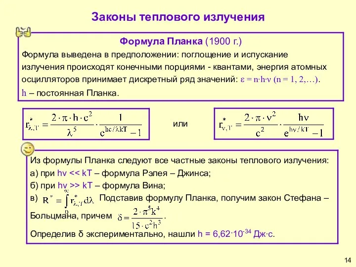 Законы теплового излучения или