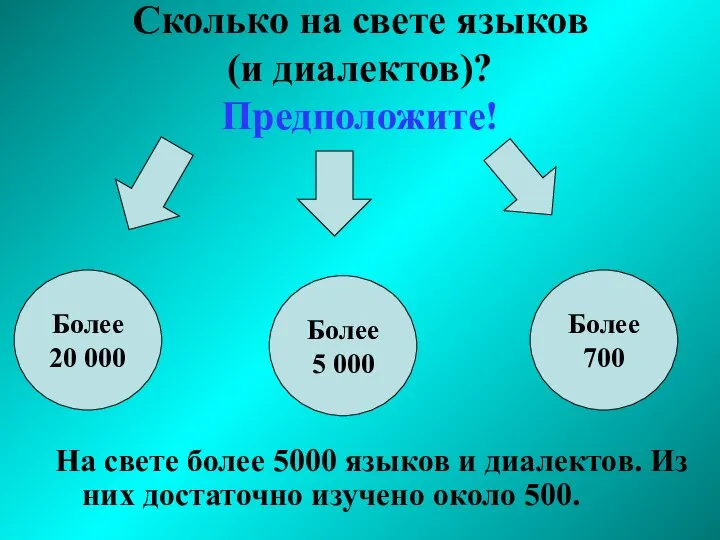 Сколько на свете языков (и диалектов)? Предположите! На свете более 5000