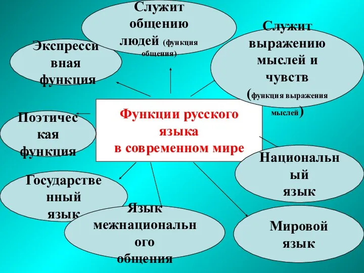 Функции русского языка в современном мире Экспрессивная функция Государственный язык Поэтическая