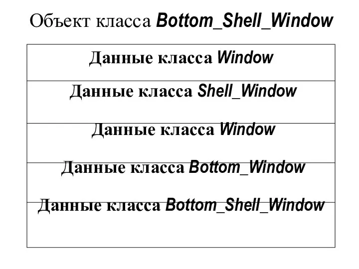 Объект класса Bottom_Shell_Window