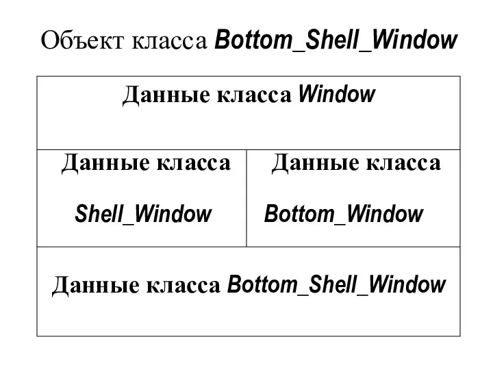 Объект класса Bottom_Shell_Window