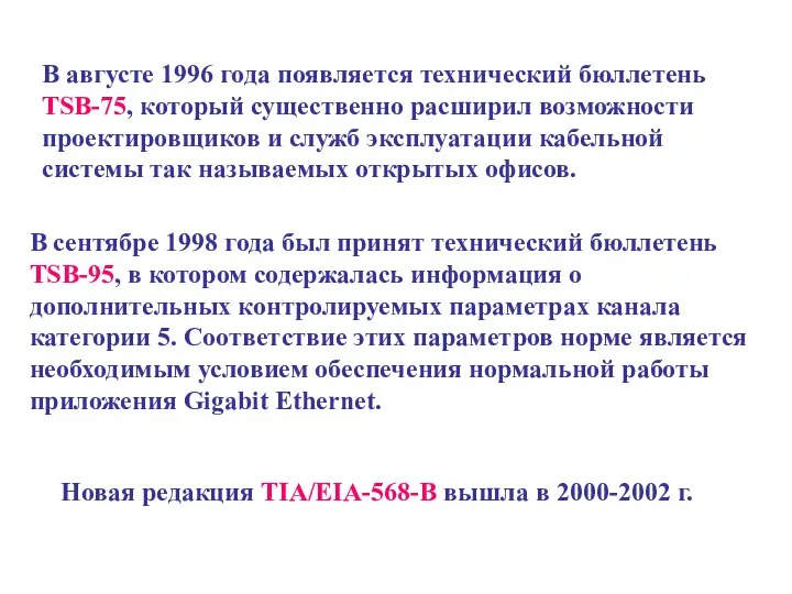 В августе 1996 года появляется технический бюллетень TSB-75, который существенно расширил