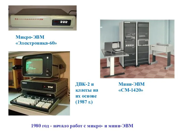 1980 год - начало работ с микро- и мини-ЭВМ ДВК-2 и