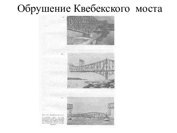 Обрушение Квебекского моста М.Н Лащенко. Аварии металлических конструкции… стр. 109