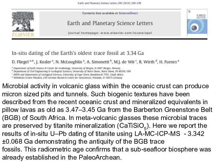 Microbial activity in volcanic glass within the oceanic crust can produce