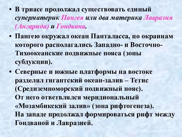 В триасе продолжал существовать единый суперматерик Пангея или два материка Лавразия