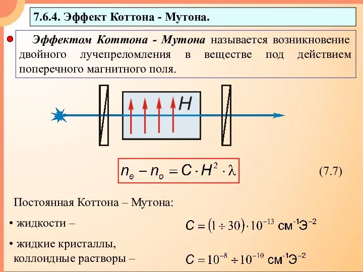 7.6.4. Эффект Коттона - Мутона.