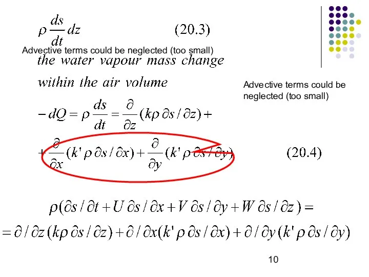 Advective terms could be neglected (too small) Advective terms could be neglected (too small)