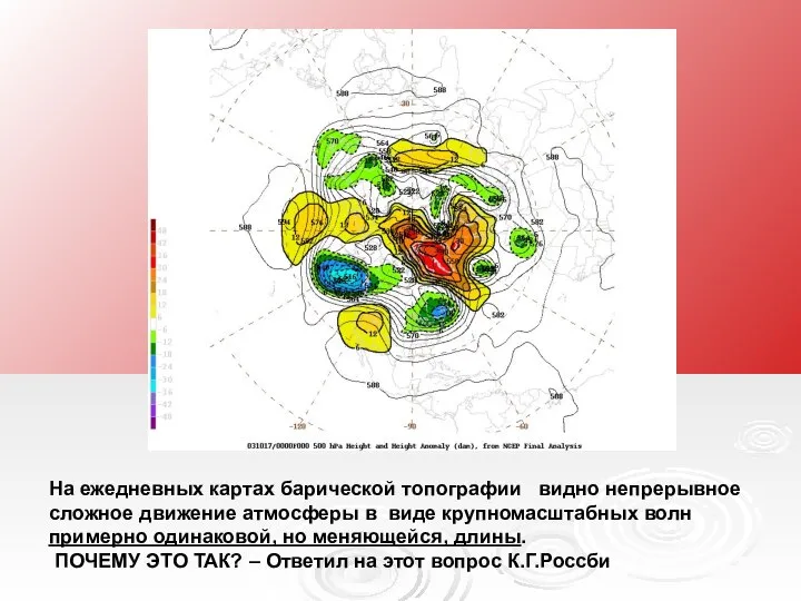 На ежедневных картах барической топографии видно непрерывное сложное движение атмосферы в