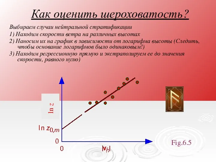 Как оценить шероховатость? Выбираем случаи нейтральной стратификации 1) Находим скорости ветра