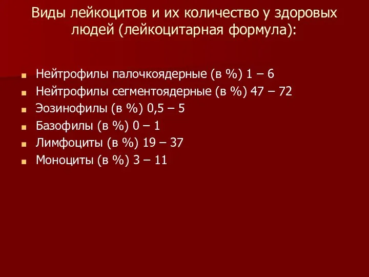 Виды лейкоцитов и их количество у здоровых людей (лейкоцитарная формула): Нейтрофилы