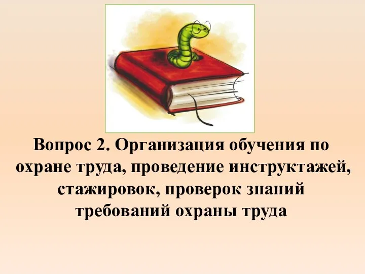 Вопрос 2. Организация обучения по охране труда, проведение инструктажей, стажировок, проверок знаний требований охраны труда