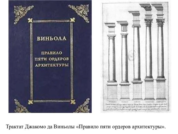 Трактат Джакомо да Виньолы «Правило пяти ордеров архитектуры».