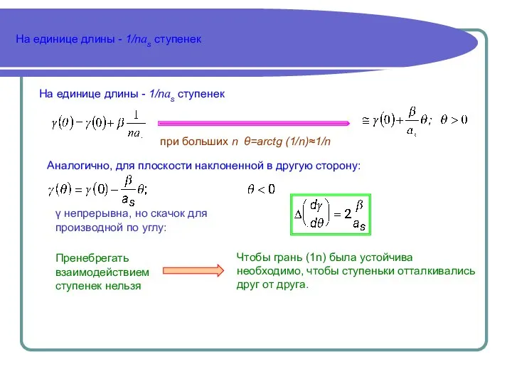 На единице длины - 1/nas ступенек На единице длины - 1/nas