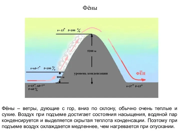 Фёны – ветры, дующие с гор, вниз по склону, обычно очень