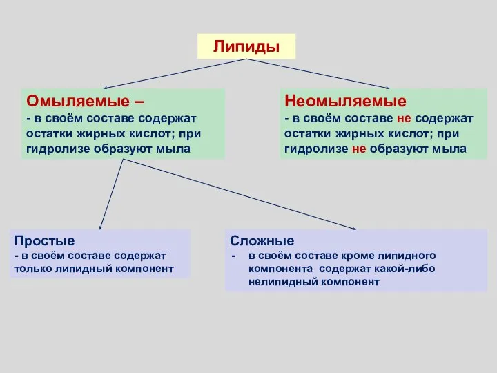 Омыляемые – - в своём составе содержат остатки жирных кислот; при