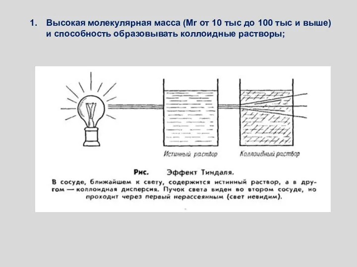 Высокая молекулярная масса (Mr от 10 тыс до 100 тыс и