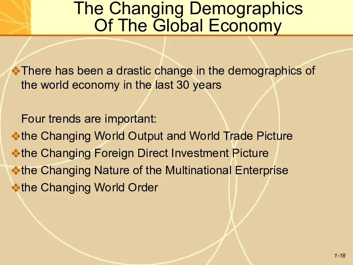 The Changing Demographics Of The Global Economy There has been a