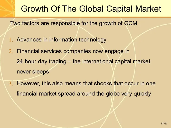 Growth Of The Global Capital Market Two factors are responsible for