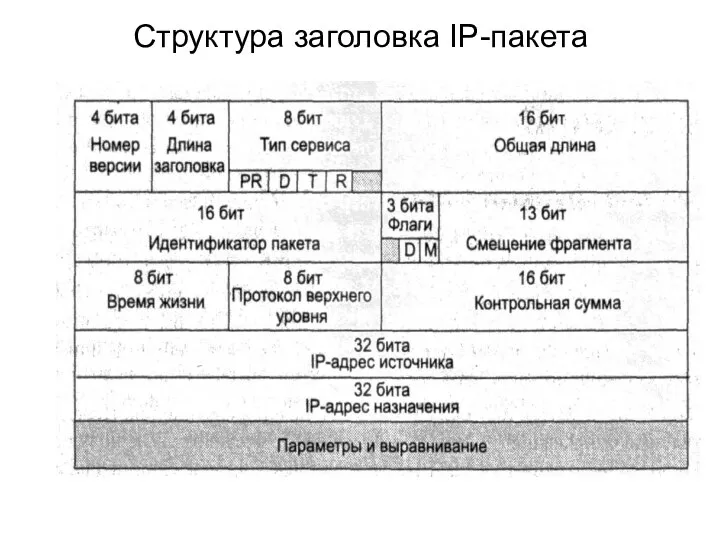 Структура заголовка IP-пакета