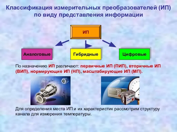 По назначению ИП различают: первичные ИП (ПИП), вторичные ИП (ВИП), нормирующие